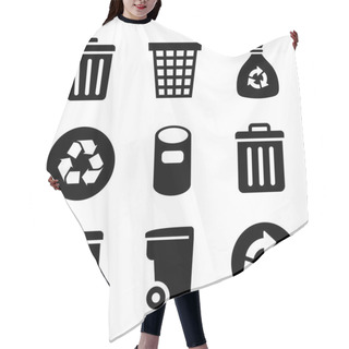 Personality  Garbage Icons Set Hair Cutting Cape