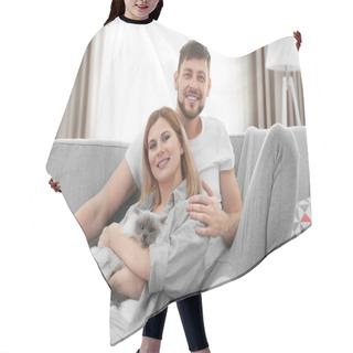 Personality   Young Couple With Cat Hair Cutting Cape