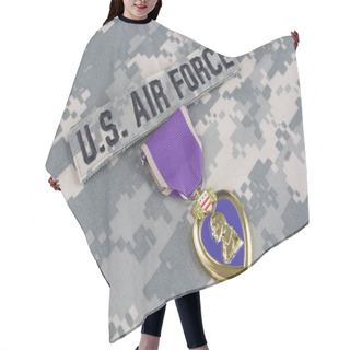 Personality  Purple Heart  Award On US AIR FORCE Camouflage Uniform Hair Cutting Cape