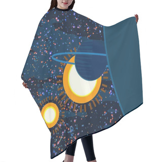 Personality  2d Illustration. Cartoon Space Background Picture. Deep Vast Space.Stars, Planets And Moons. Various Science Fiction Creative Backdrops. Space Art. Alien Planets. Hair Cutting Cape