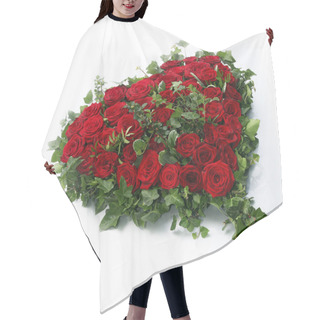 Personality  Beautiful Heart Of Red Roses Surrounded By Ivy Leaves Hair Cutting Cape
