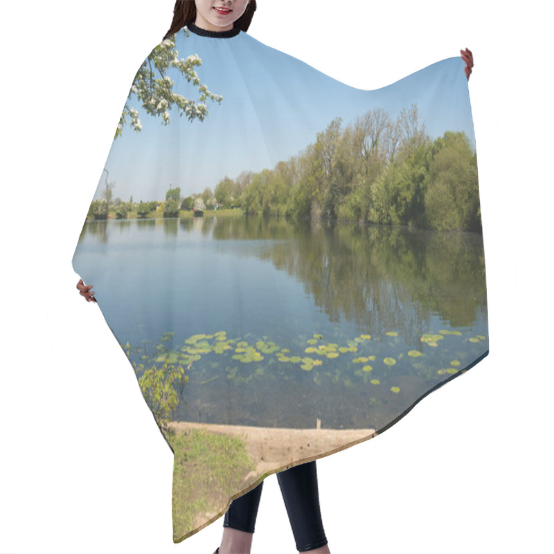 Personality  Summer Fishing Lake Background Hair Cutting Cape