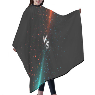 Personality  Red And Blue Light Sparkle Versus Vs Screen Hair Cutting Cape