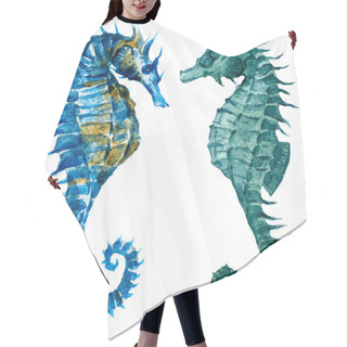 Personality  Watercolor Seahorses Hair Cutting Cape