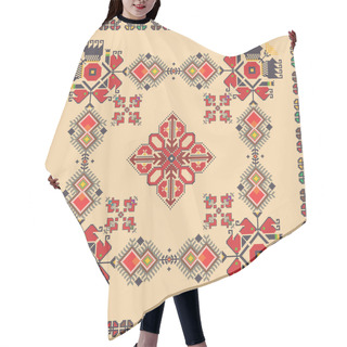 Personality  Traditional Bulgarian Embroidery Vector Pattern Hair Cutting Cape