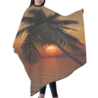 Personality  Palm Tree Sunset Hair Cutting Cape