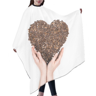 Personality  Heart Symbol Made From Coffee Seeds Hair Cutting Cape