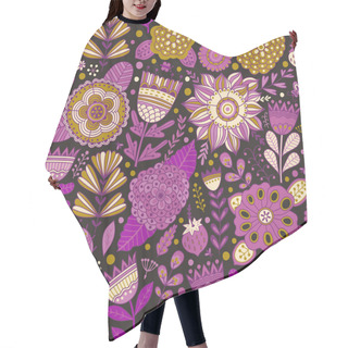 Personality  Seamless Flower Pattern Hair Cutting Cape