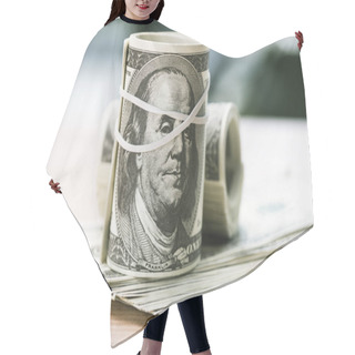 Personality  Rolled Dollar Banknotes Hair Cutting Cape