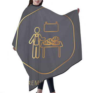 Personality  Bakery Vendor Golden Line Premium Logo Or Icon Hair Cutting Cape