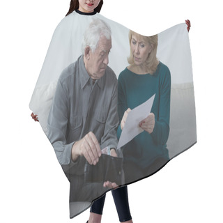 Personality  Pensioners Having Financial Problems Hair Cutting Cape