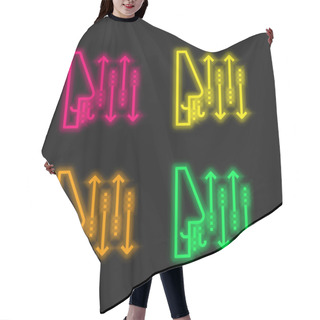 Personality  Breathing Four Color Glowing Neon Vector Icon Hair Cutting Cape