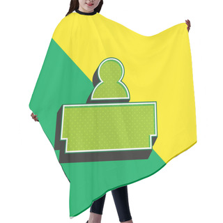 Personality  Boss Green And Yellow Modern 3d Vector Icon Logo Hair Cutting Cape