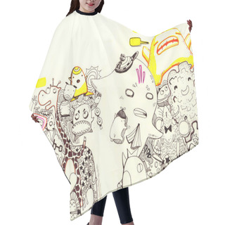 Personality  Cartoon Characters Illustration Hair Cutting Cape