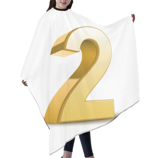 Personality  3d Shiny Golden Number 2 Hair Cutting Cape