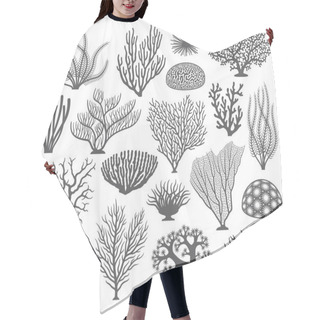 Personality  Coral Formations Vector Silhouettes Hair Cutting Cape