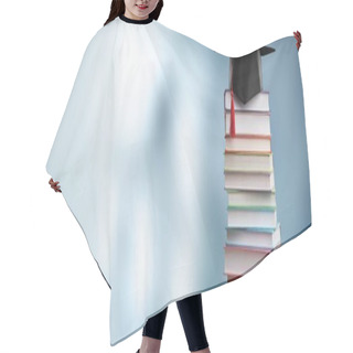 Personality  Graduation Hat And Stack Of Books Hair Cutting Cape