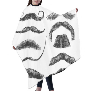 Personality  Hand Drawn Mustache Set Hair Cutting Cape
