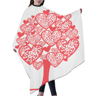 Personality  Love Tree Made Of Hearts. Hair Cutting Cape