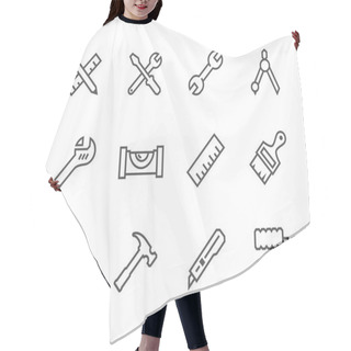 Personality  Thin Line Tools Icons Hair Cutting Cape