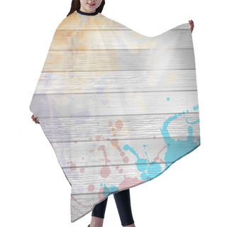 Personality  Wooden With Paint Splashes Template. Plus EPS10 Hair Cutting Cape