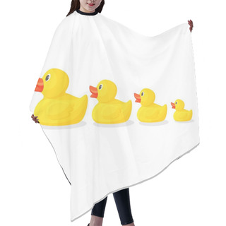 Personality  Adorable Rubber Ducks In Row From Big To Small Hair Cutting Cape