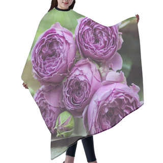 Personality  Bouquet Of Pale Purple Roses   Hair Cutting Cape