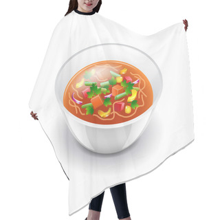 Personality  Minestrone Soup Isolated On White Vector Hair Cutting Cape