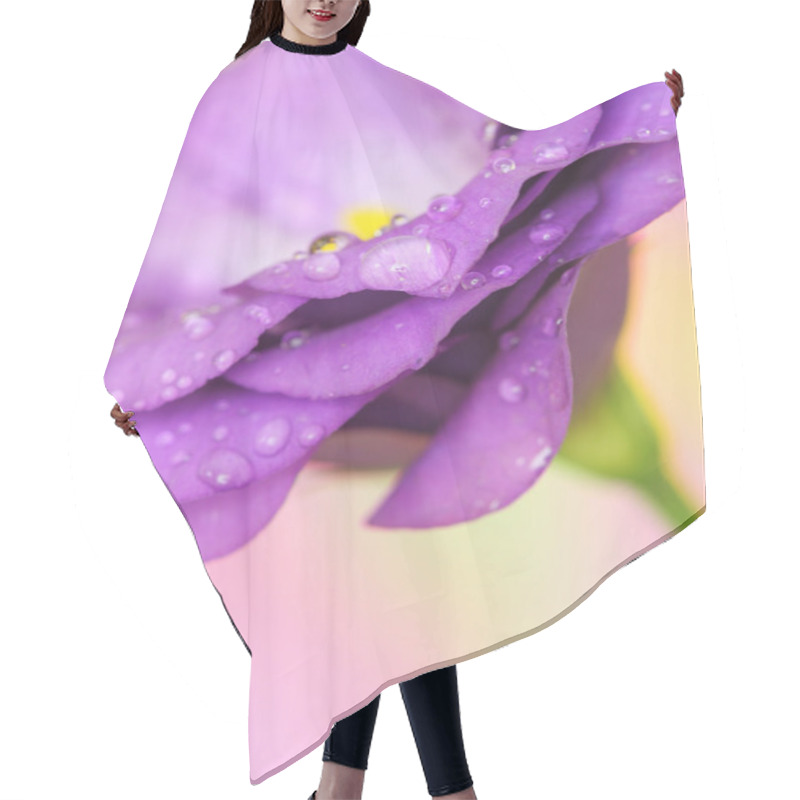 Personality  Lisianthus Flower On Pastel Background Hair Cutting Cape