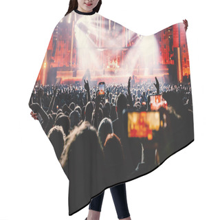 Personality  People With Mobile Phones Record A Music Concert Hair Cutting Cape