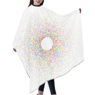Personality  Abstract Circle With Rays Of  Multicolored Dots             Hair Cutting Cape