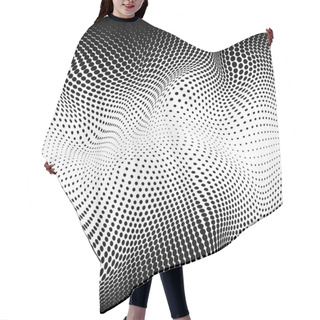 Personality  Abstract Halftone Texture.  Dotted Gradient Distort  Concept. Vector Background Hair Cutting Cape