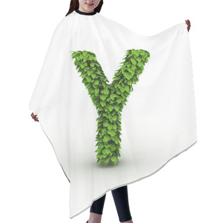 Personality  Letter Y, Alphabet Of Green Leaves Hair Cutting Cape