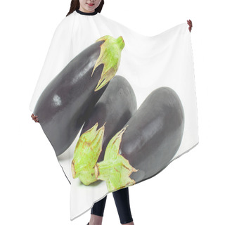 Personality  Fresh Vegetable. Eggplants On White Background  Hair Cutting Cape