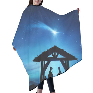 Personality  Nativity Scene With The Holy Family In Stable Hair Cutting Cape
