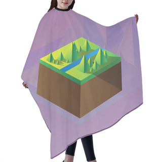 Personality  Square Maquette Of Mountains Hair Cutting Cape