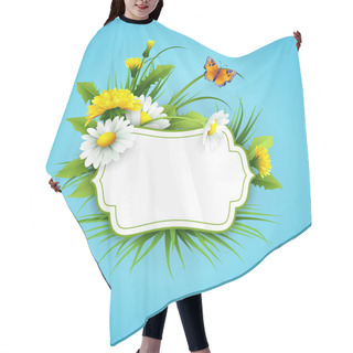 Personality  Fresh Spring Background With Grass, Dandelions And Daisies Hair Cutting Cape