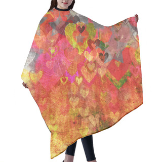 Personality  Grunge Background With Hearts And Stars Hair Cutting Cape