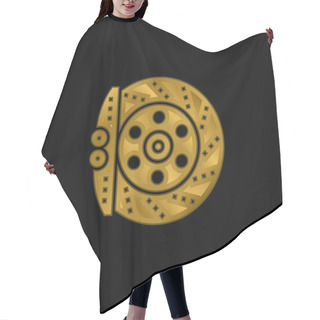 Personality  Brake Gold Plated Metalic Icon Or Logo Vector Hair Cutting Cape