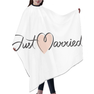 Personality  Just Married Hand Lettering Hair Cutting Cape