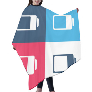 Personality  Battery Status Interface Symbol Almost Full Blue And Red Four Color Minimal Icon Set Hair Cutting Cape