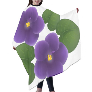 Personality  African Violet Flowers And Green Leaves Hair Cutting Cape