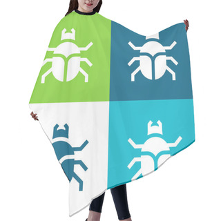 Personality  Beetle Flat Four Color Minimal Icon Set Hair Cutting Cape
