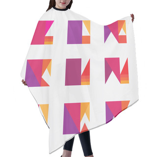 Personality  Abstract Multicolored Geometric Logo Icons Hair Cutting Cape