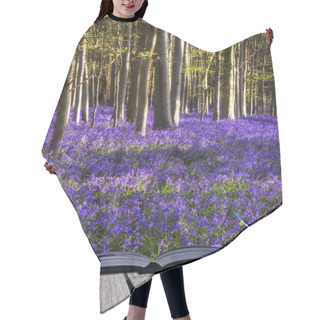 Personality  Creative Concept Image Stunning Bluebell Flowers In Spring Fores Hair Cutting Cape