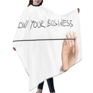 Personality  Handwritten Underlined Grow Your Business Texts Hair Cutting Cape
