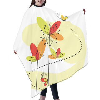 Personality  Abstract Springtime Flower With Butterfly Hair Cutting Cape