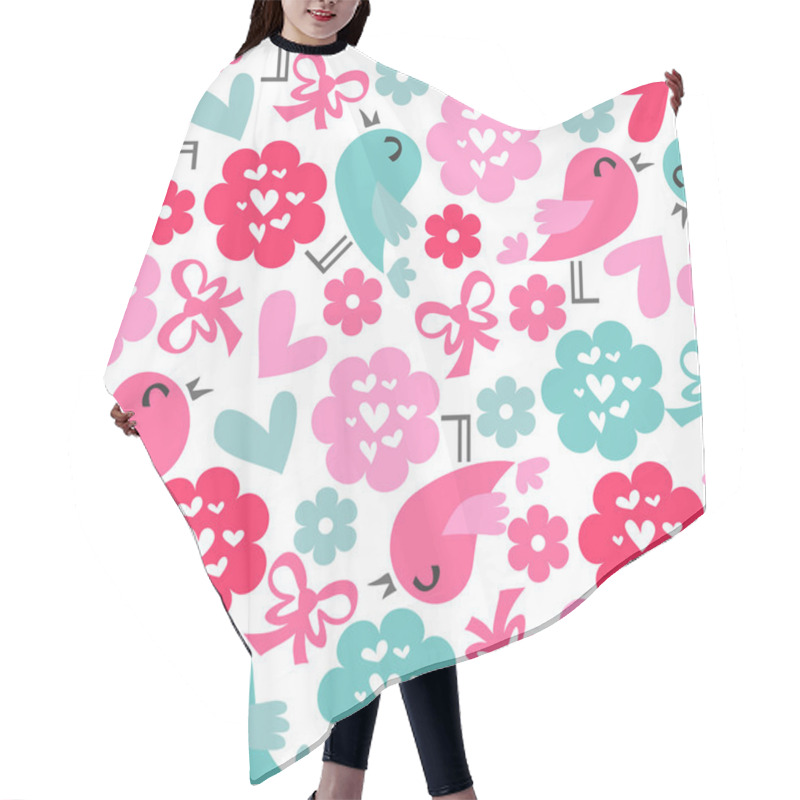 Personality  Cute Seamless Pattern With Butterflies And Flowers Hair Cutting Cape