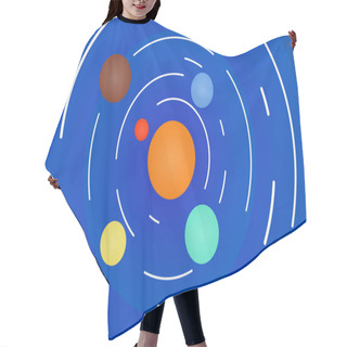 Personality  Universe Vector Illustration. Flat Lay Mock-up Or Background Wit Hair Cutting Cape