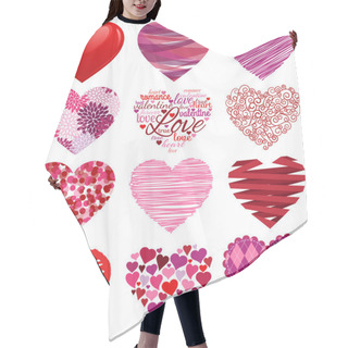 Personality  Vector Collection Of Stylized Hearts Hair Cutting Cape